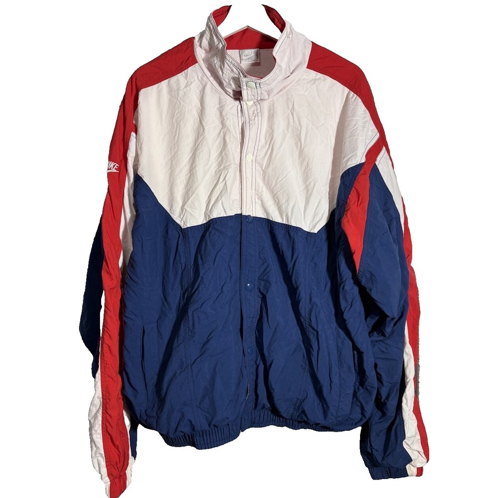 Vintage 90s Nike Windbreaker Jacket Mens L Colorblock Sportcore Retro Track